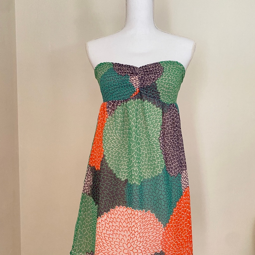 Roxy Floral Strapless Dress, size Small